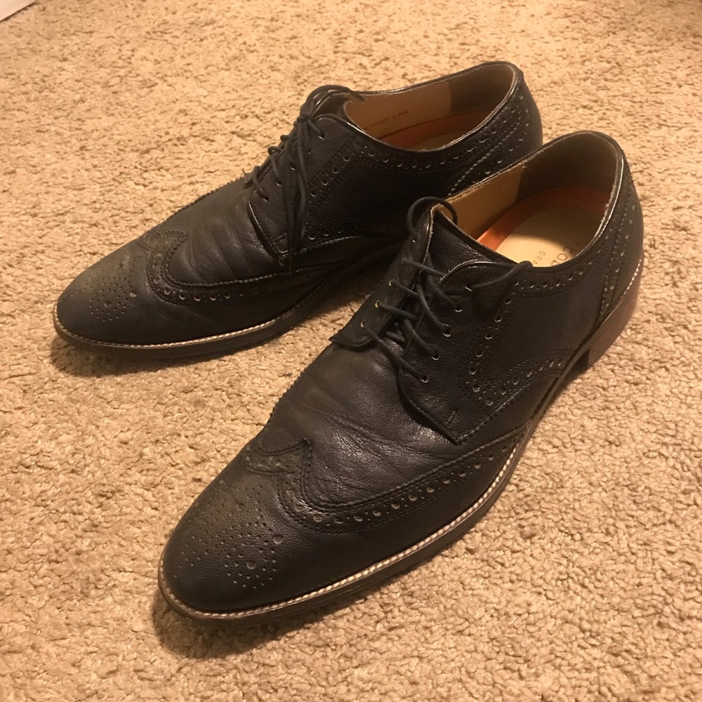 Black Cole Haan wingtips